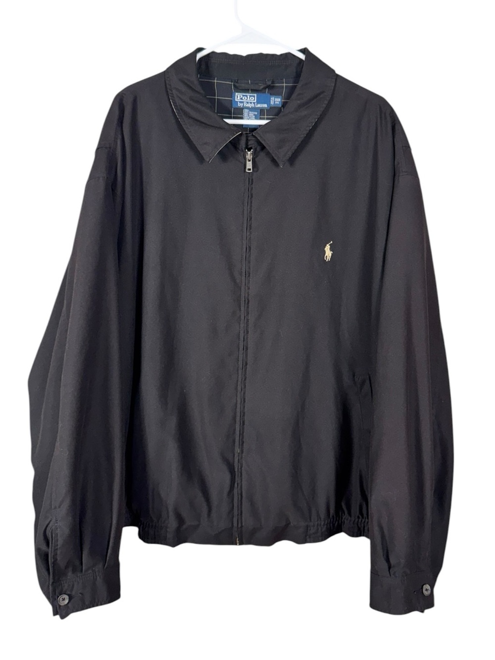 Vintage Polo Ralph Lauren Mens Black Harrington Windbreaker Jacket 3XB Old Money